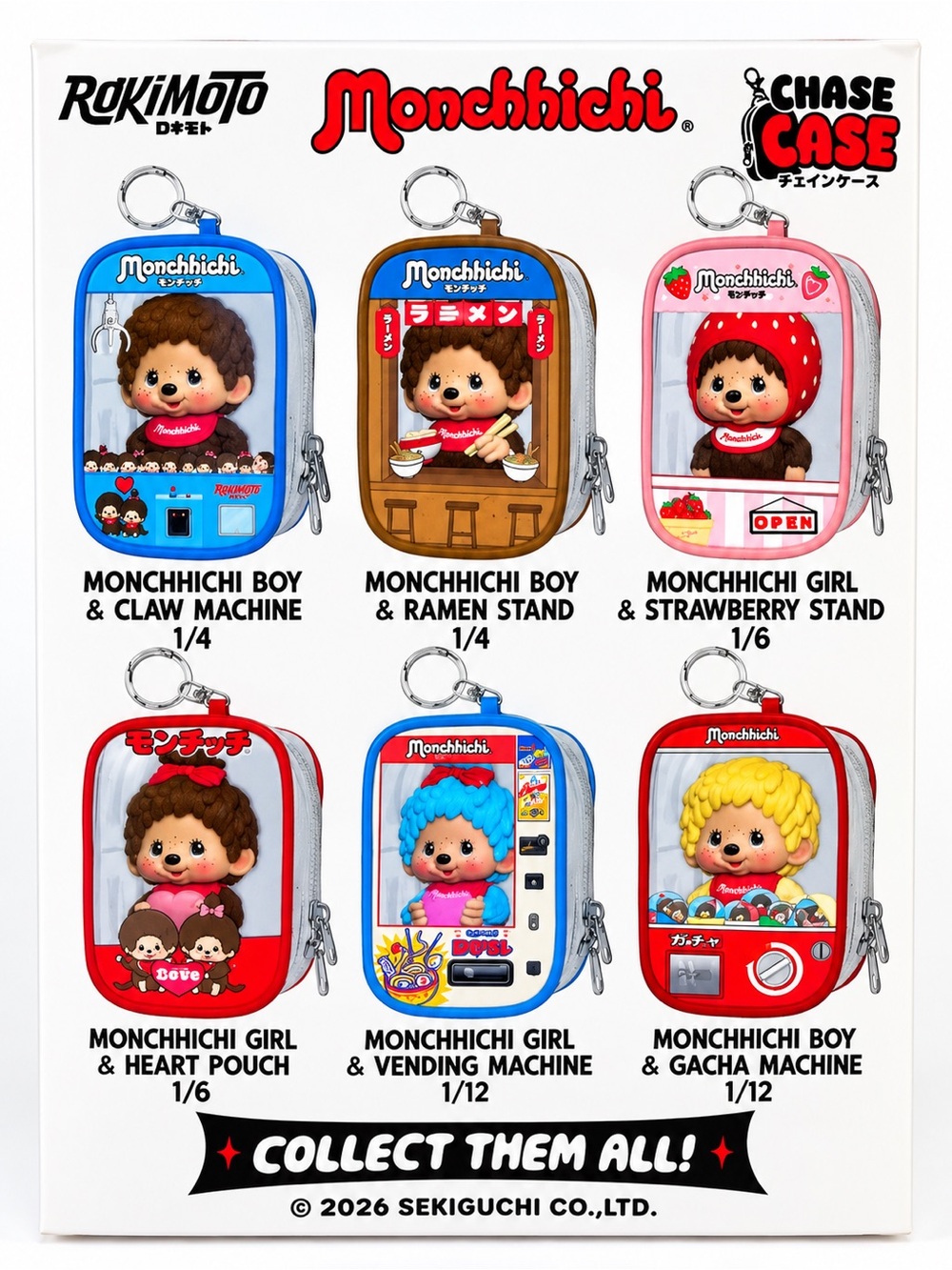 Monchhichi x Rokimoto Chase Case Keychain – Brand New Sealed